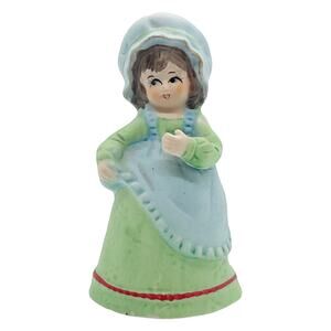 1978 Jasco Adorabelles Girl Bisque Porcelain Bell Taiwan 4.5in Vintage